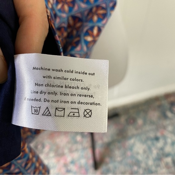 NicoBlu Coralie Sheath Dress Beaded Neckline Size 10 Shell Print Blue NEW $298 - Picture 14 of 16